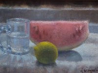 La fetta di anguria  Olio su MDF - 20 x 30